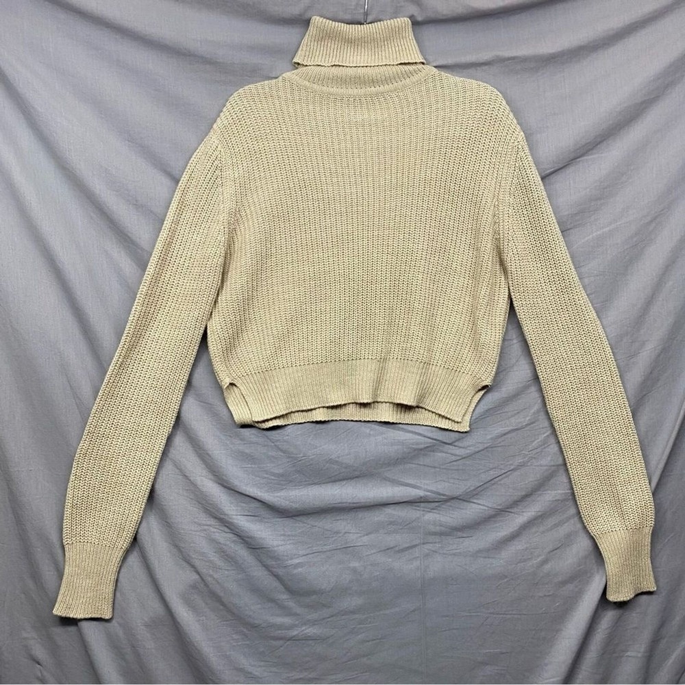 UK2LA Crop Sweater Turtleneck Beige Size | M